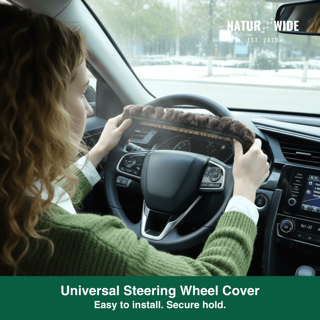 Soft Plush Steering Wheel Cover – Warm Winter Protector (15")