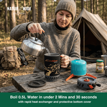 Portable 1.4L Camping Stove & Pot Cooking System