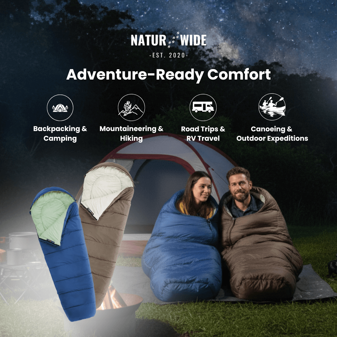 NaturWide Mummy Sleeping Bag – Lightweight & Warm for Outdoor