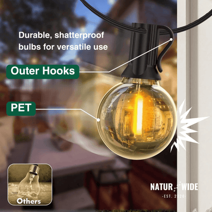 LED Outdoor String Lights – Shatterproof & Weatherproof (Plugin)