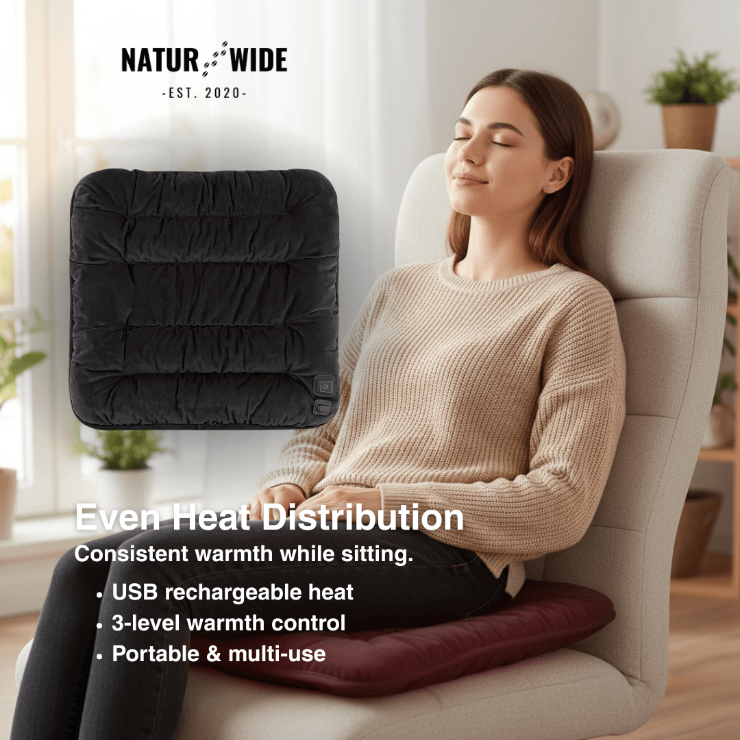 USB Electric Heating Cushion 18" – Heated Pad for Chair, Car &amp; Pets
