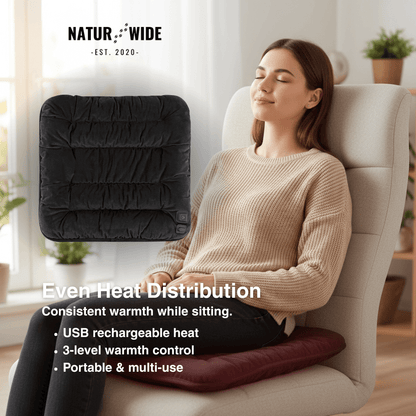 USB Electric Heating Cushion 18" – Heated Pad for Chair, Car &amp; Pets