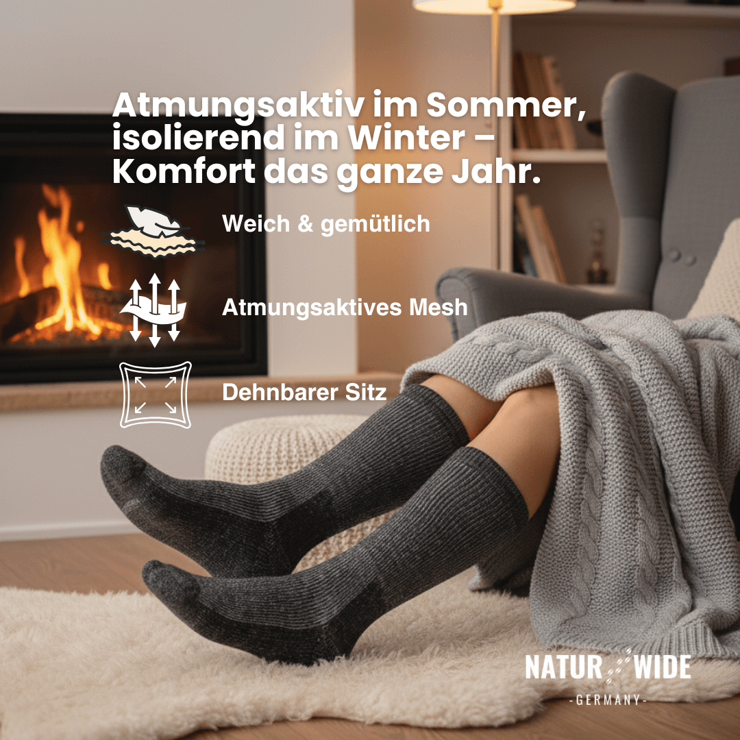 Naturwide Merino Wool Socks – 3-Pack for Men & Women