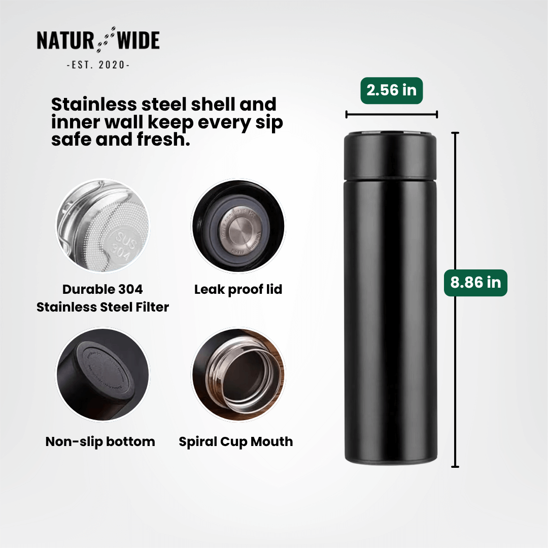 NaturWide Temperature Display 500ml Thermos Cup stainless steel