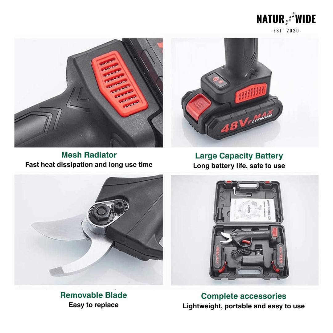 Cordless Electric Pruning Shears – 1.2" Cutting Capacity (2 Batteries)