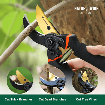 AIRAJ 8.5 Inch Pruner Shears SK5 Blade Pruning Scissors for Bonsai Fruit Trees Flowers Pruners，Ergonomic Non-slip Handles