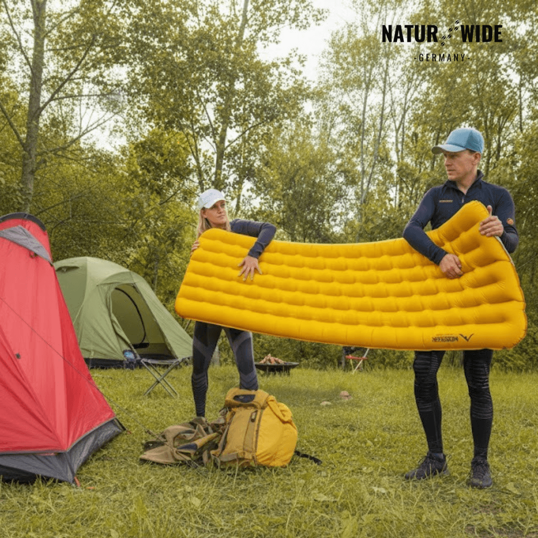NaturWide 7.6R Camping Sleeping Pad – Ultralight, Self-Inflating & Double-Reinforced