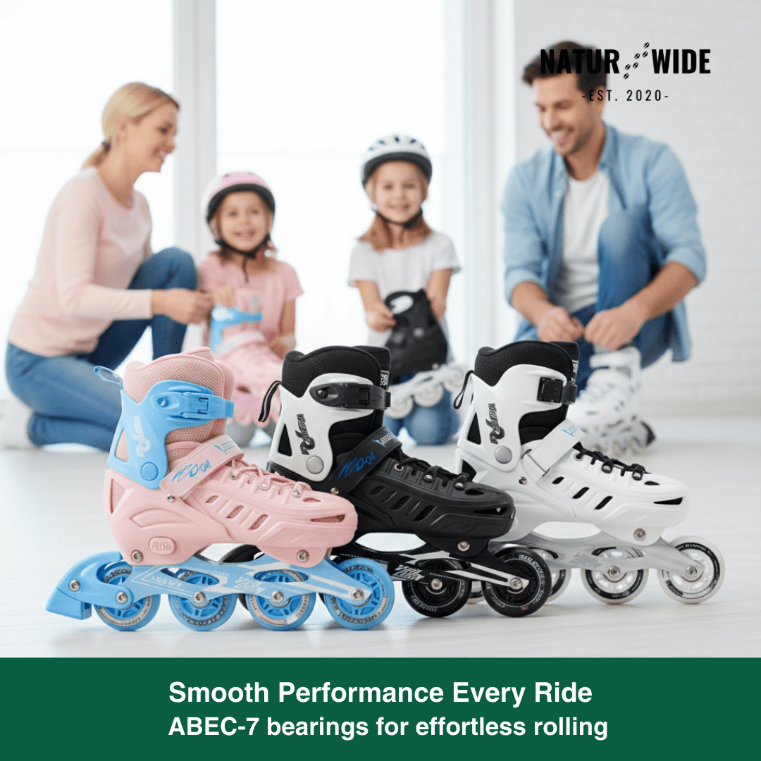 Adjustable Inline Skates for Kids and Adults Full Lights Up PU Wheels Outdoor Roller Skates Aluminum Alloy Bracket