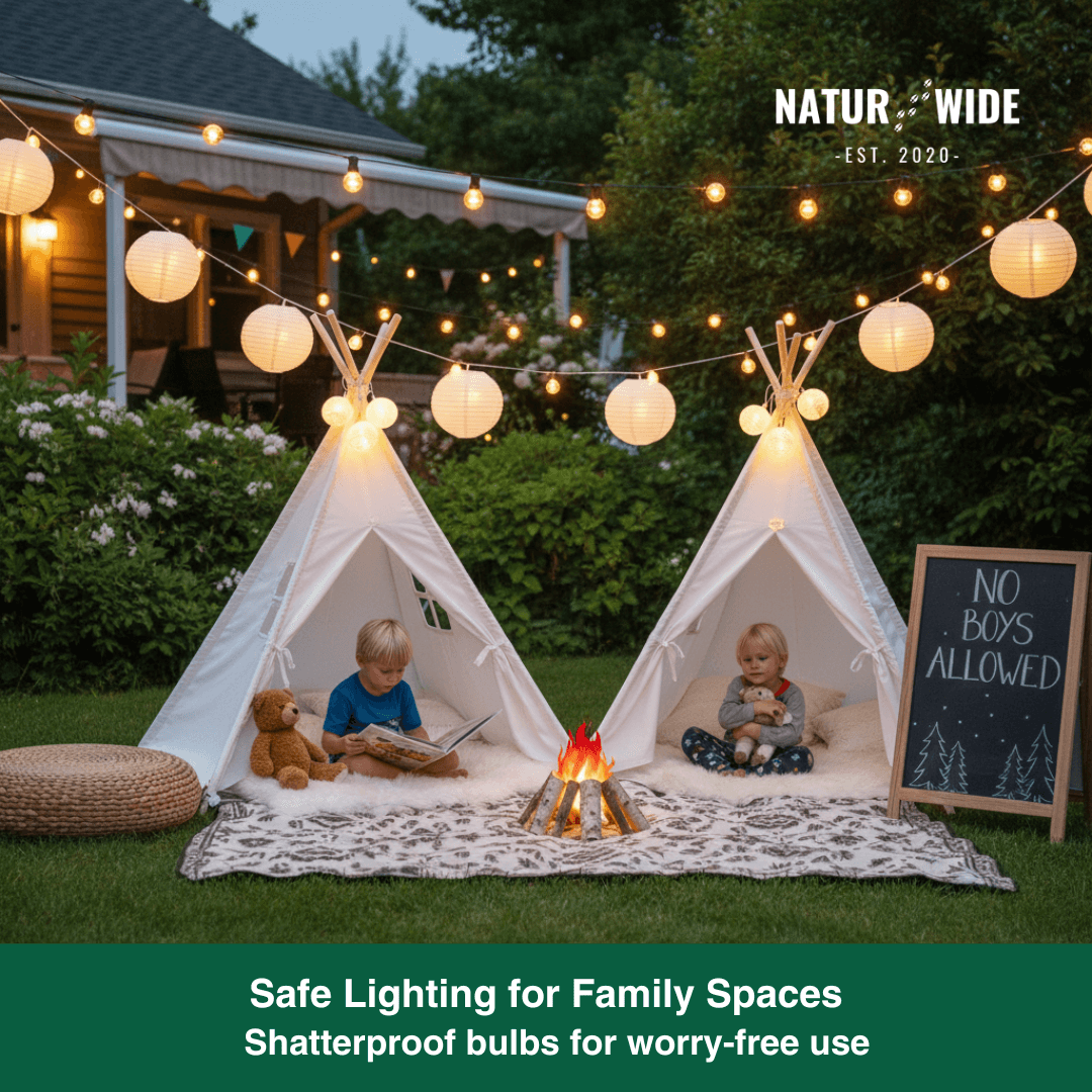 LED Outdoor String Lights – Shatterproof & Weatherproof (Plugin)