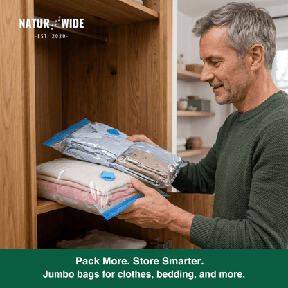 Vacuum Storage Bags for Clothes & Bedding – Space Saver 3-Pack