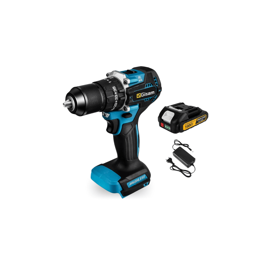 GIsam 13mm Electric Drill Brushless Impact Screwdriver Dual Speed ​​35+3 Torque Cordless Power Tool for Makita 18V Battery pins