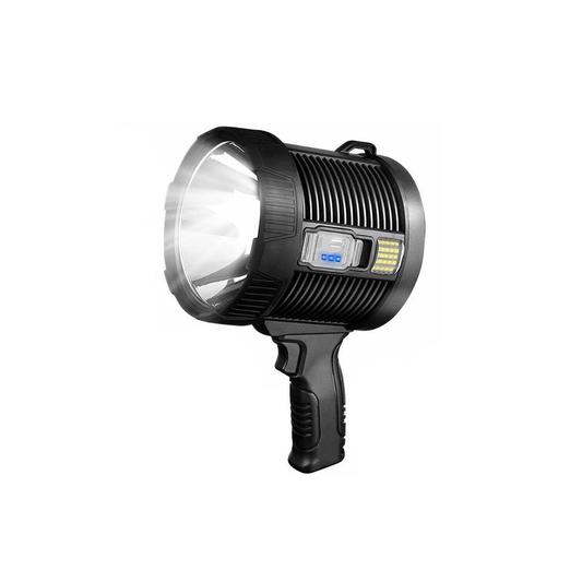 Rechargeable LED Spotlight Flashlight – 900000 Lumens, Solar & USB