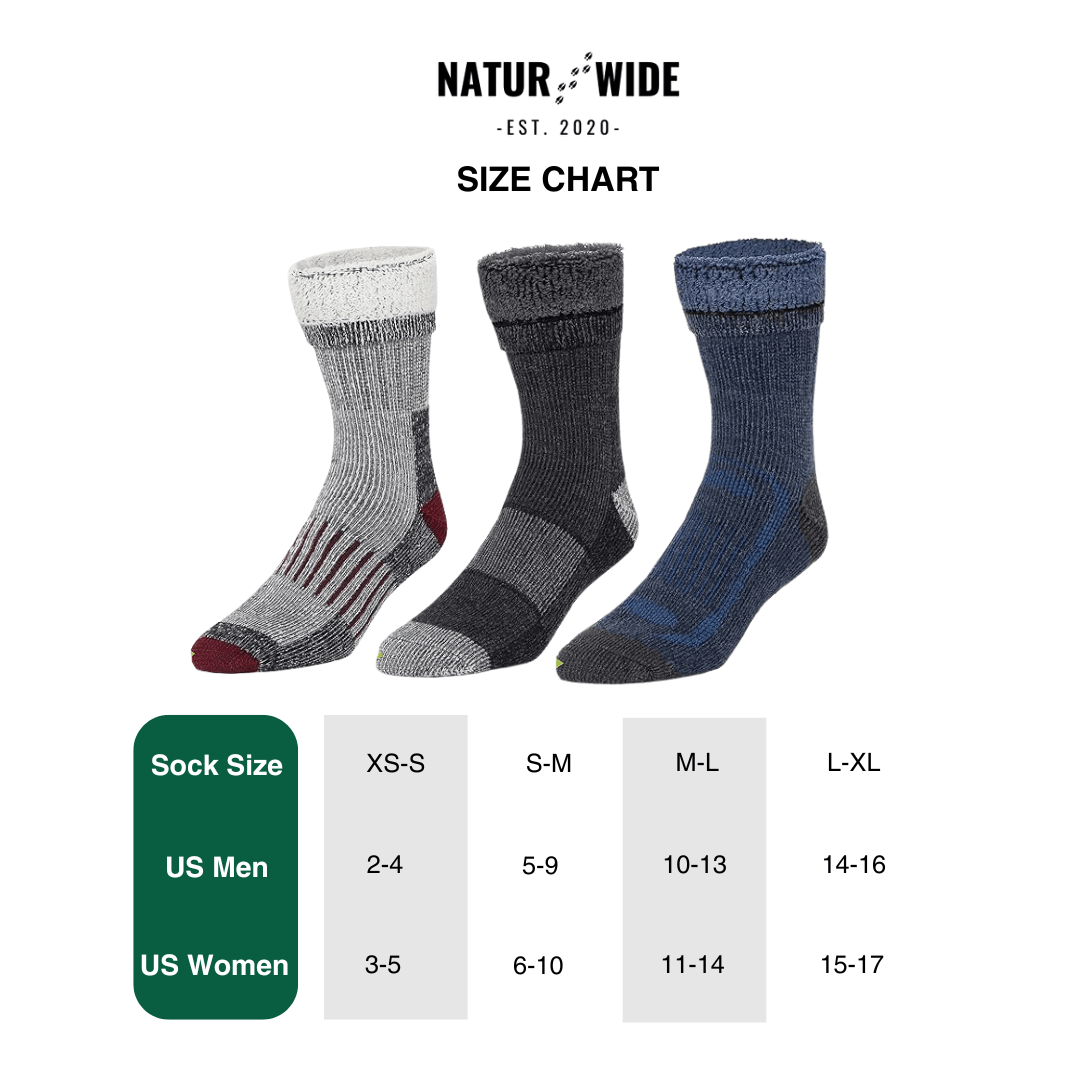 Naturwide Merino Wool Socks – 3-Pack for Men & Women