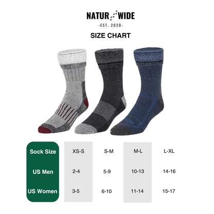 Naturwide Merino Wool Socks – 3-Pack for Men & Women