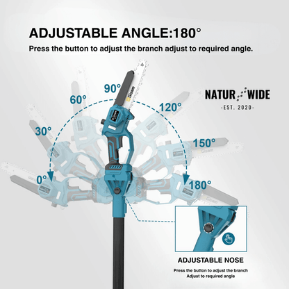 4-in-1 Cordless Telescoping Pole Saw & Pruner – Brushless (18V Compatible)
