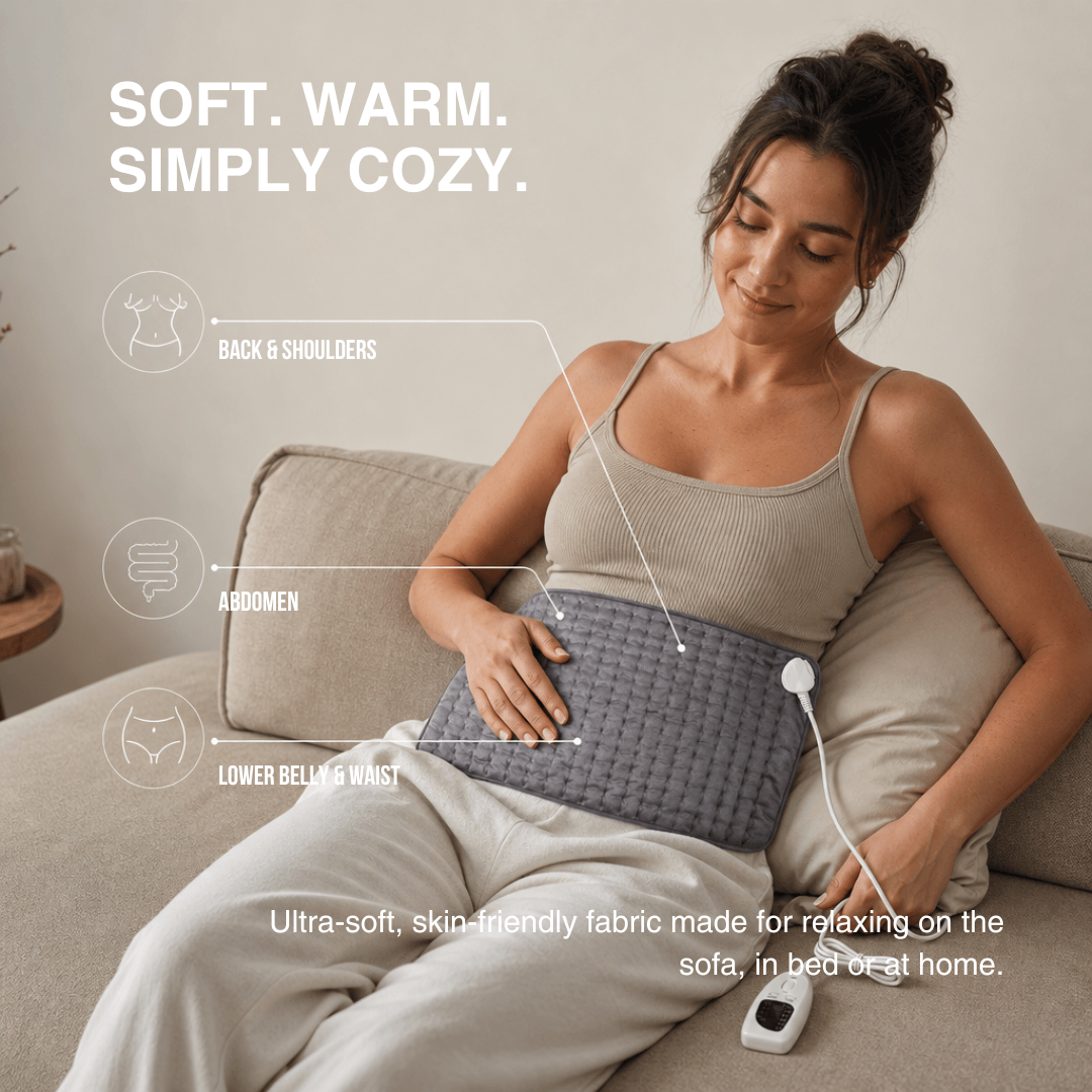 Electric Heating Blanket - Heat Pad for Back, Belly &amp; Legs with 6 Temperature Levels
