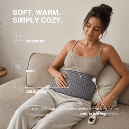 Electric Heating Blanket - Heat Pad for Back, Belly &amp; Legs with 6 Temperature Levels