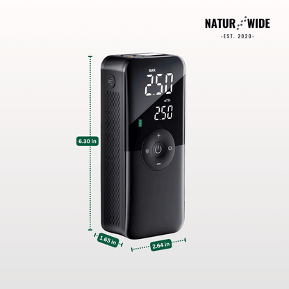 Cordless Tire Inflator – Portable Digital Air Pump & Power Bank