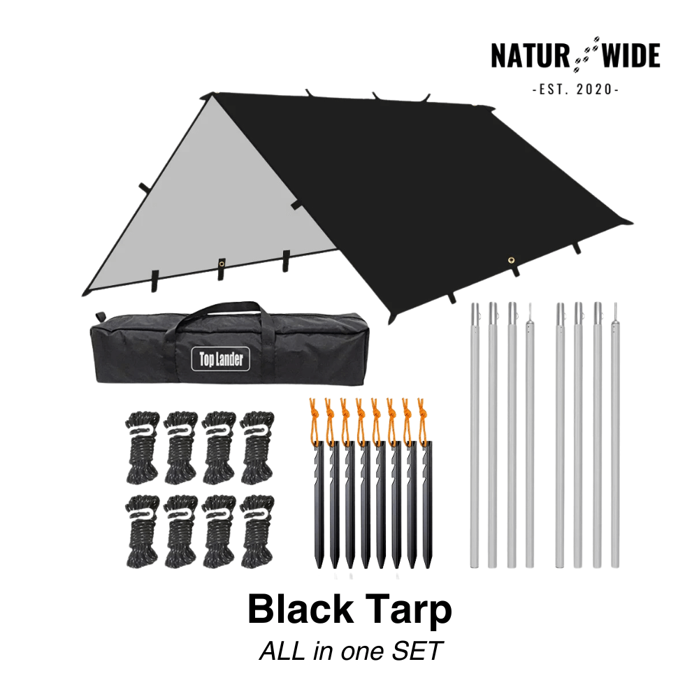 Versatile sun &amp; rain protection tarp