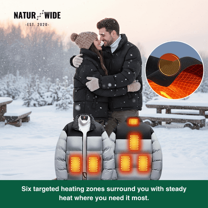 Naturwide Heated Winter Jacket – 6 Heating Zones, Waterproof & Extra Warm for Men and Women