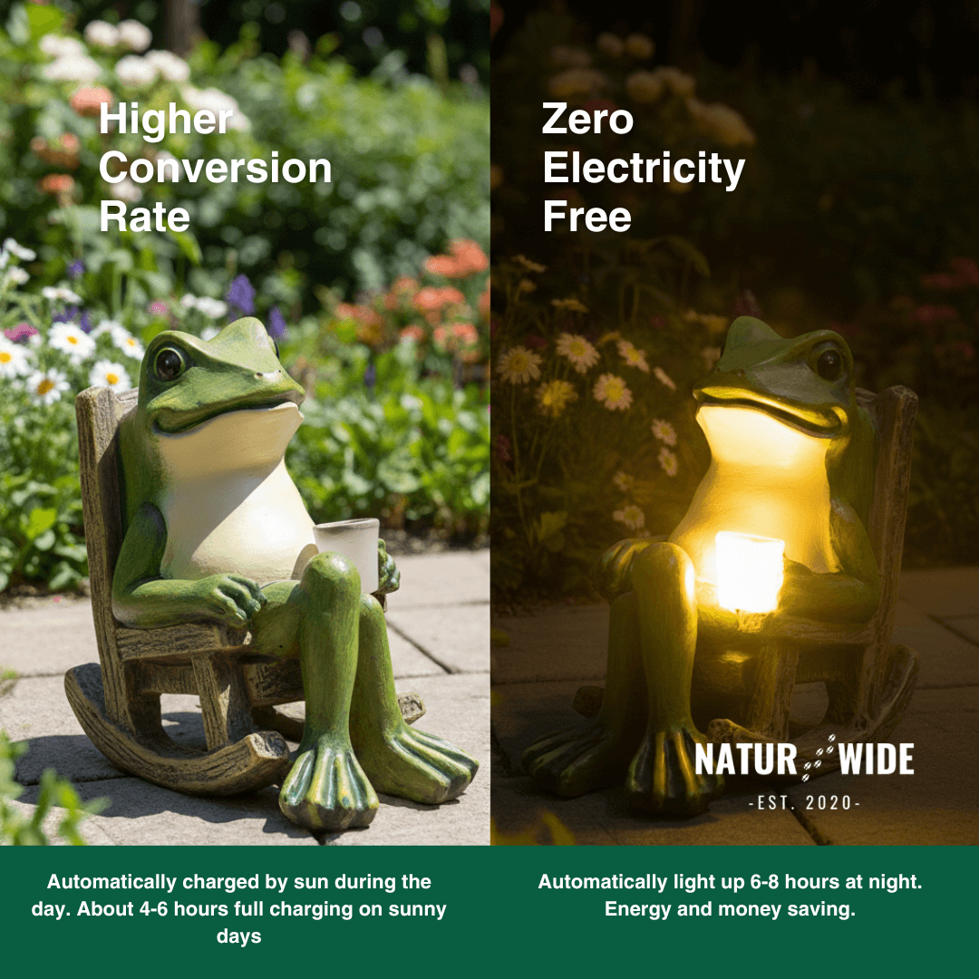 Solar Mini Frog Garden Statue - Glowing Outdoor Decor
