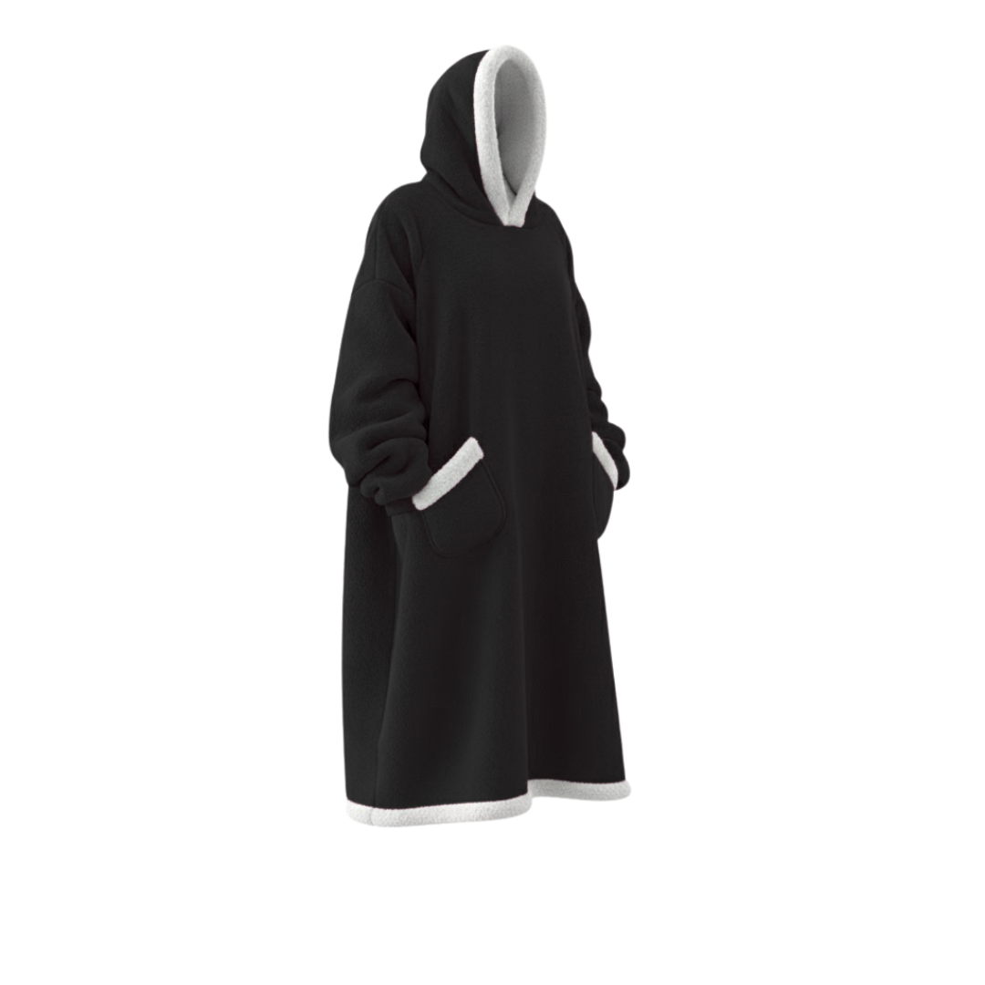 Oversized Flannel Blanket Hoodie –  Wearable Blanket with Sleeves & Hood