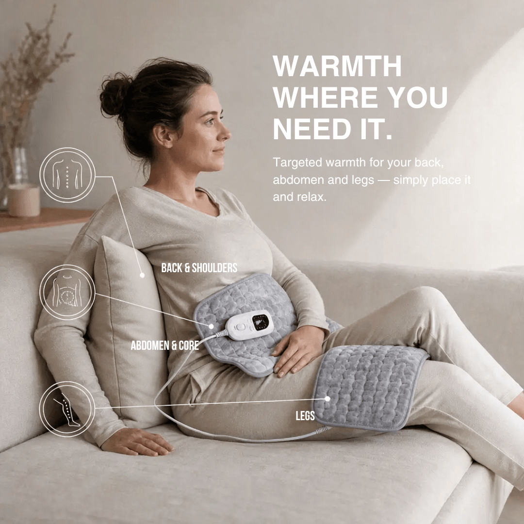 Electric Heating Blanket - Heat Pad for Back, Belly &amp; Legs with 6 Temperature Levels