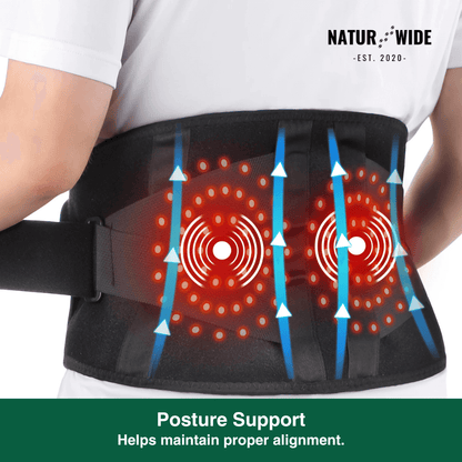 Back Massage Belt – Heating Pad, Vibration &amp; Red Light Therapy