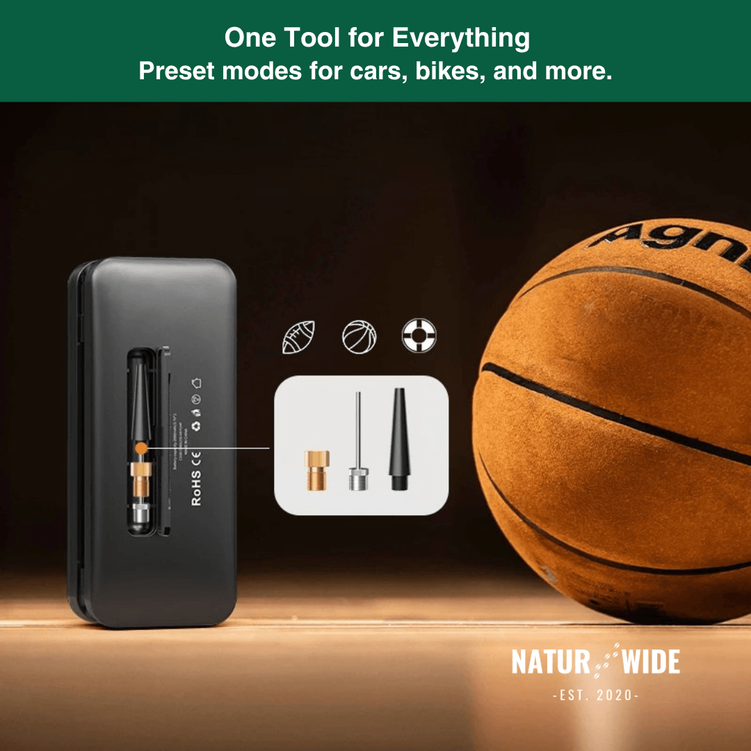 Cordless Tire Inflator – Portable Digital Air Pump & Power Bank