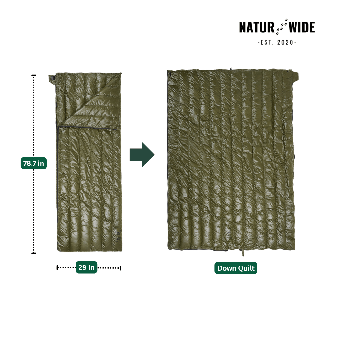 90% Goose Down Sleeping Bag – 3-Season Ultralight Envelope Style