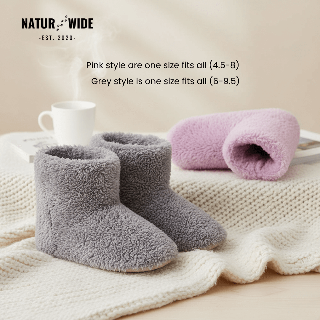 USB Heated Slippers – Rechargeable, Washable & Super Soft Foot Warmers