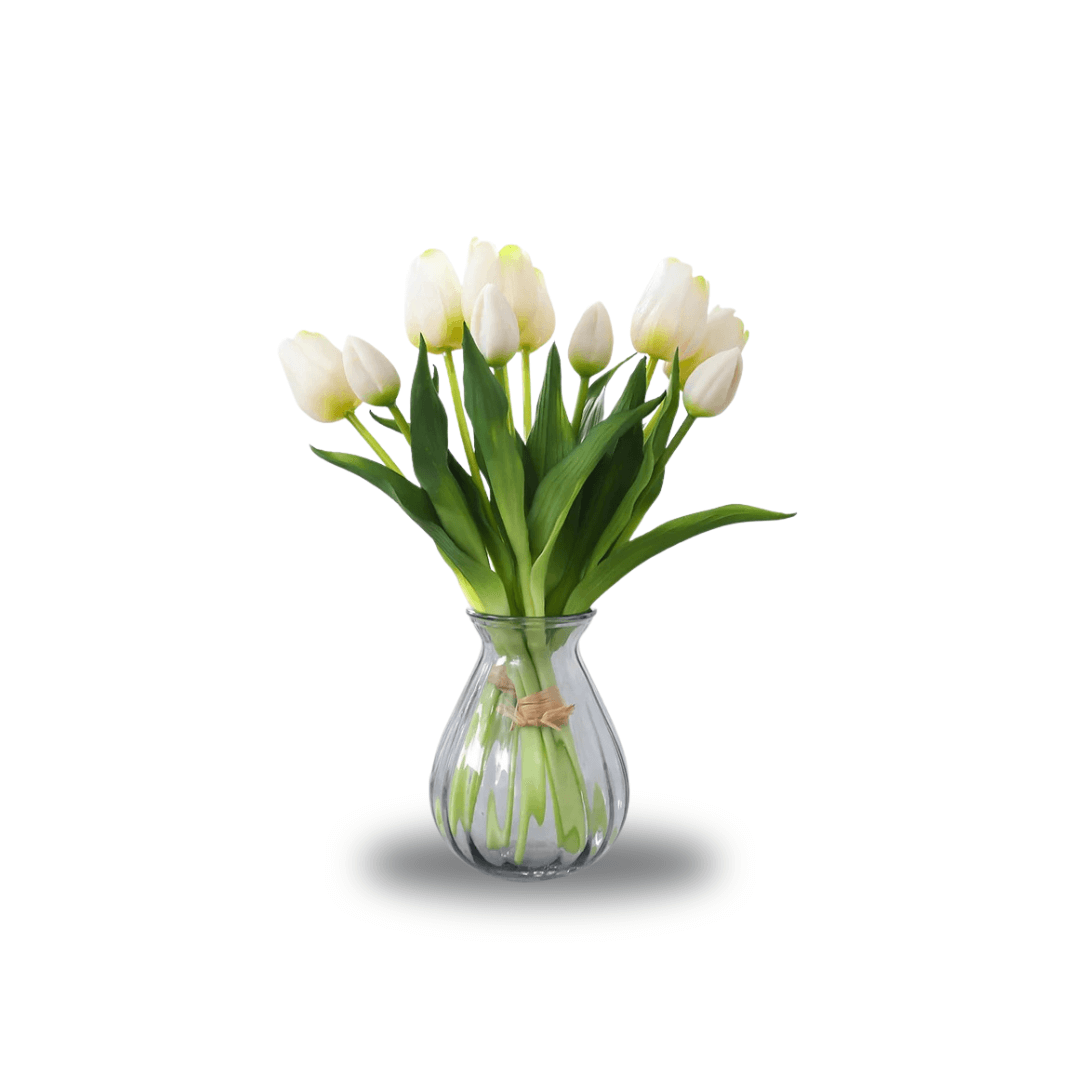 5-Piece Bundle Artificial Tulips – Realistic Faux Flowers